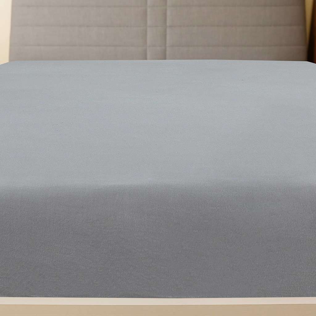 vidaXL Jersey Fitted Sheet Grey 100x200 cm Cotton