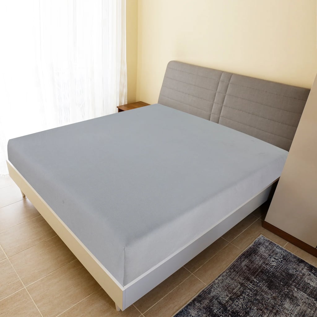 vidaXL Jersey Fitted Sheet Grey 100x200 cm Cotton