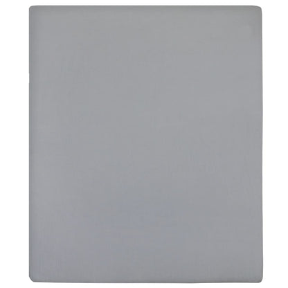 vidaXL Jersey Fitted Sheet Grey 140x200 cm Cotton