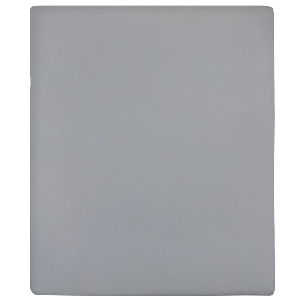 vidaXL Jersey Fitted Sheet Grey 180x200 cm Cotton