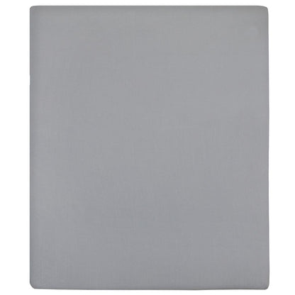 vidaXL Jersey Fitted Sheets 2 pcs Grey 180x200 cm Cotton