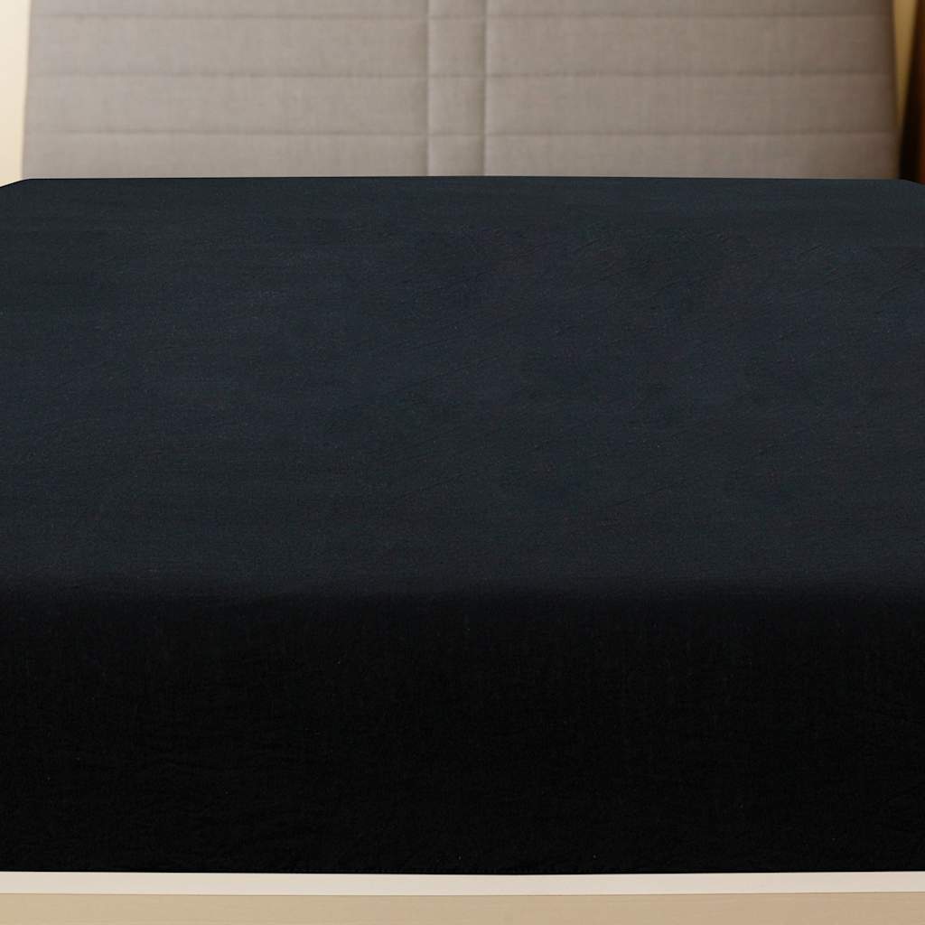vidaXL Jersey Fitted Sheets 2 pcs Black 90x200 cm Cotton