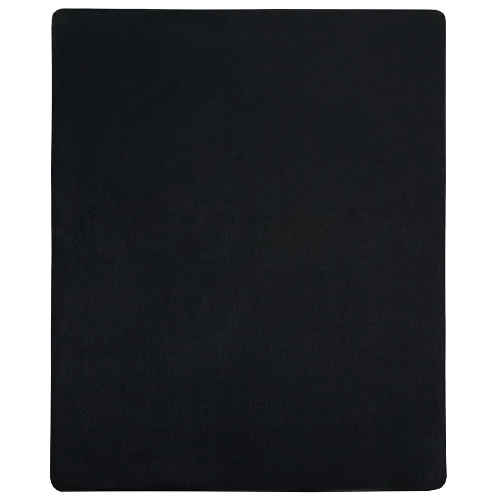 vidaXL Jersey Fitted Sheet Black 100x200 cm Cotton