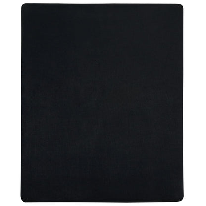 vidaXL Jersey Fitted Sheet Black 100x200 cm Cotton