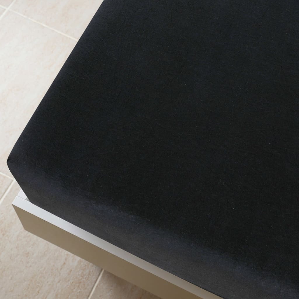 vidaXL Jersey Fitted Sheets 2 pcs Black 100x200 cm Cotton