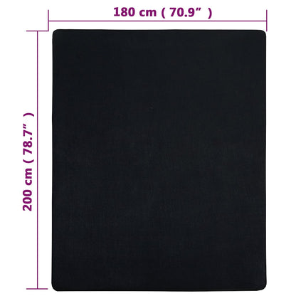 vidaXL Jersey Fitted Sheets 2 pcs Black 180x200 cm Cotton