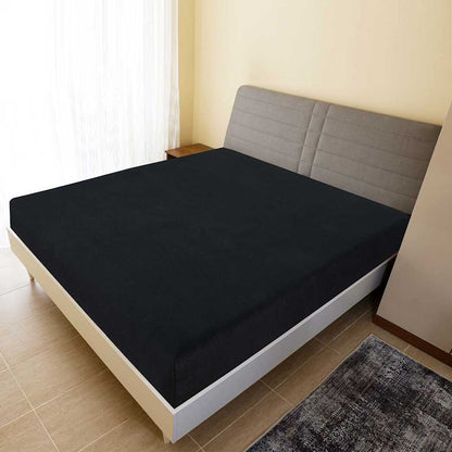 vidaXL Jersey Fitted Sheets 2 pcs Black 180x200 cm Cotton