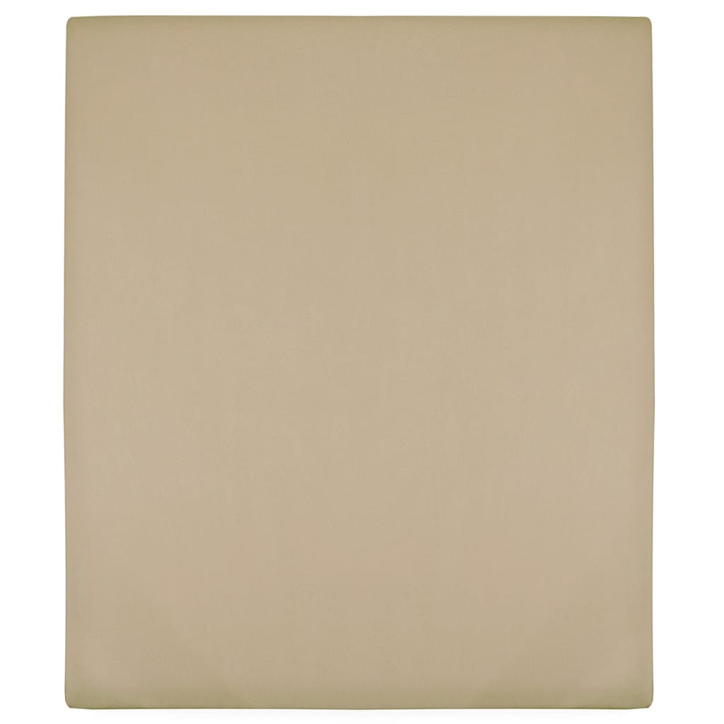 vidaXL Jersey Fitted Sheet Taupe 140x200 cm Cotton