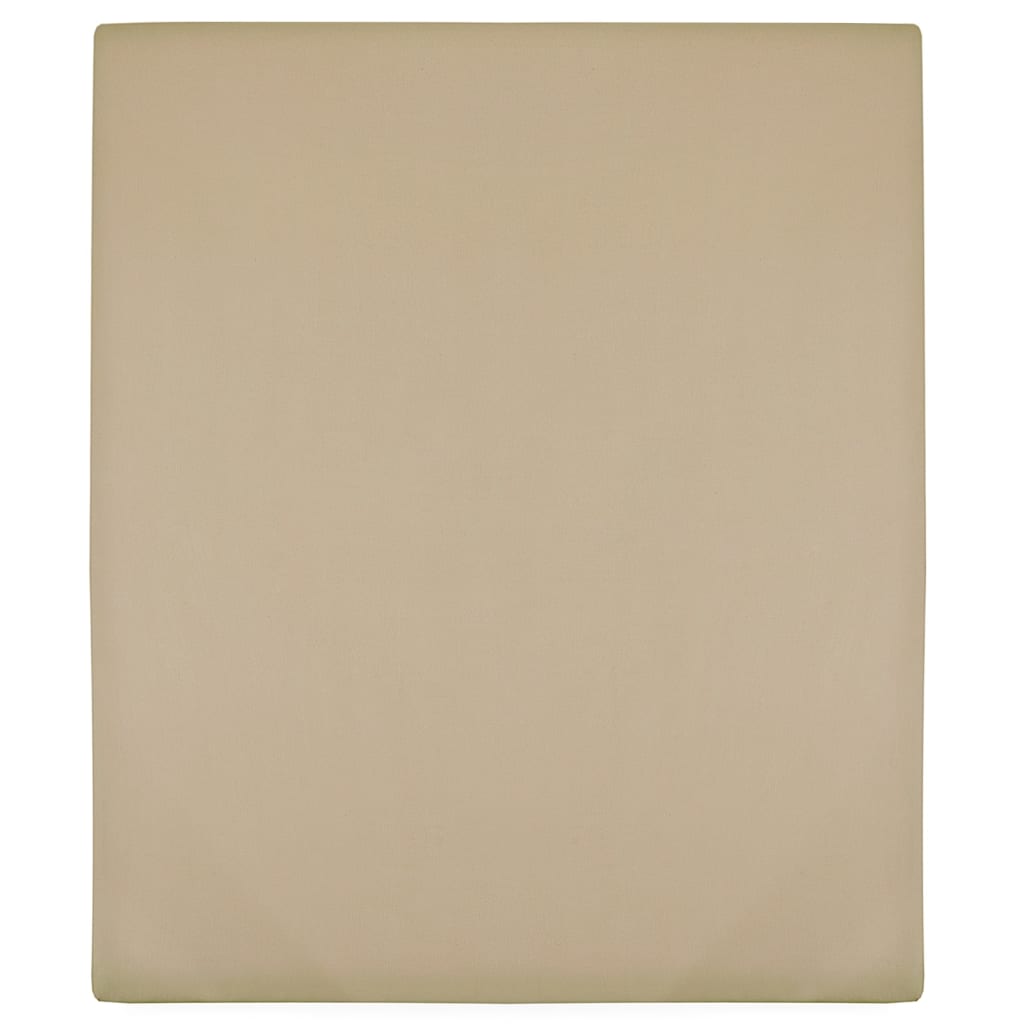 vidaXL Jersey Fitted Sheet Taupe 180x200 cm Cotton