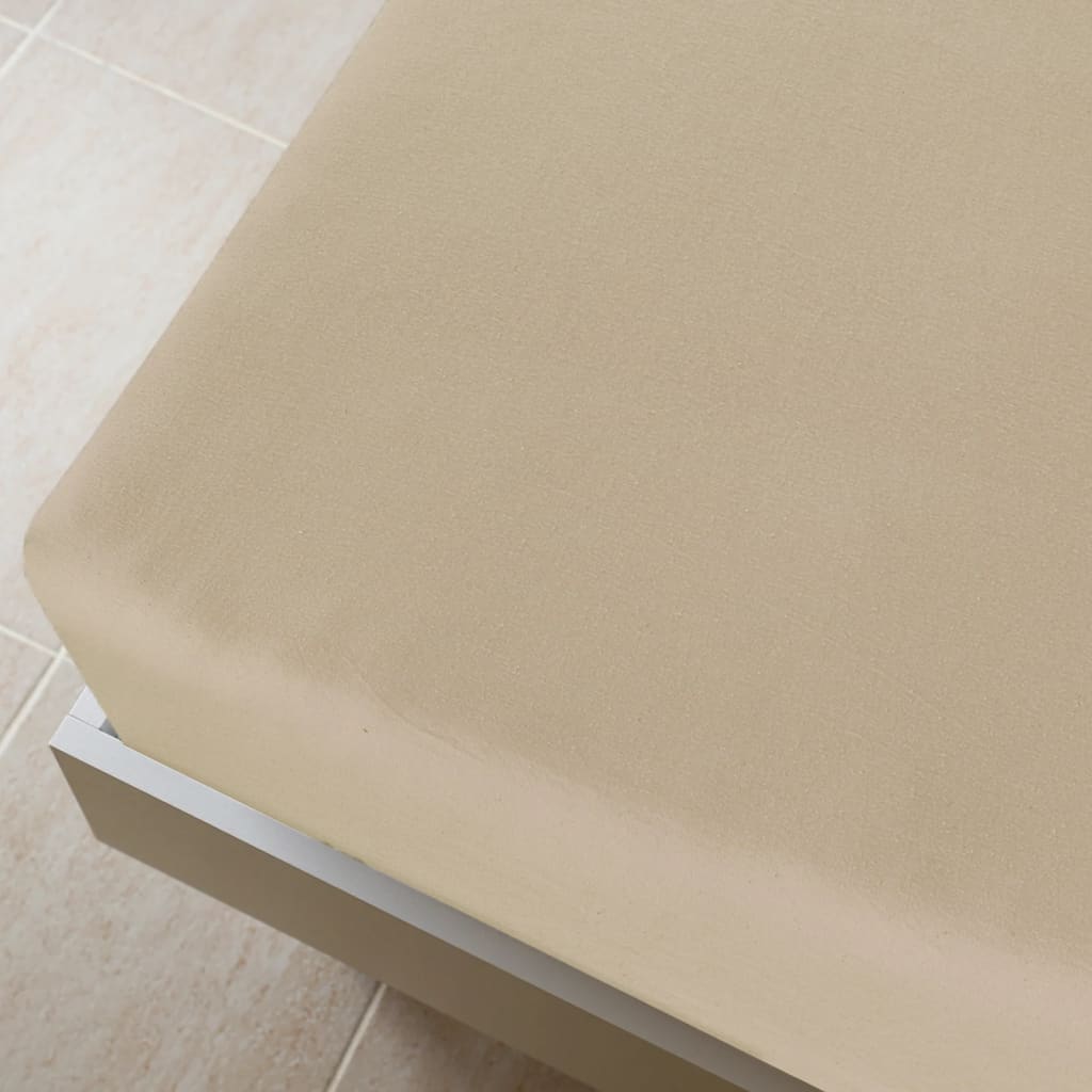 vidaXL Jersey Fitted Sheet Taupe 180x200 cm Cotton