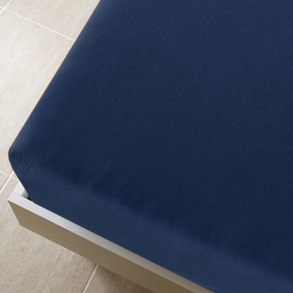 vidaXL Jersey Fitted Sheet Navy Blue 100x200 cm Cotton