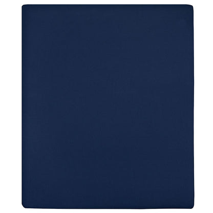 vidaXL Jersey Fitted Sheets 2 pcs Navy Blue 100x200 cm Cotton