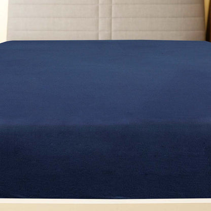 vidaXL Jersey Fitted Sheets 2 pcs Navy Blue 100x200 cm Cotton