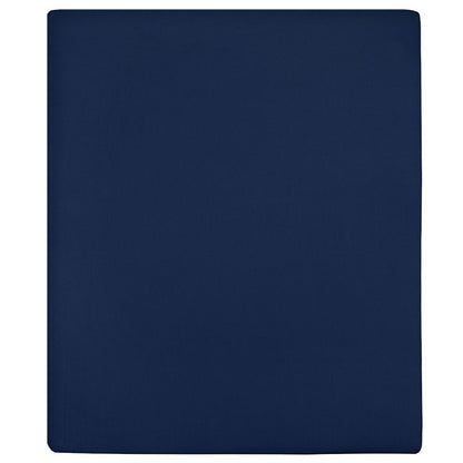 vidaXL Jersey Fitted Sheet Navy Blue 140x200 cm Cotton