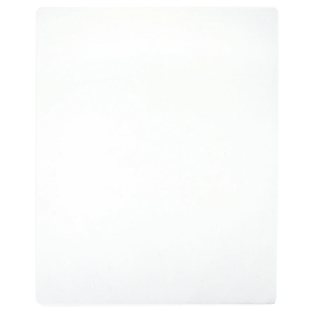 vidaXL Jersey Fitted Sheets 2 pcs White 90x200 cm Cotton