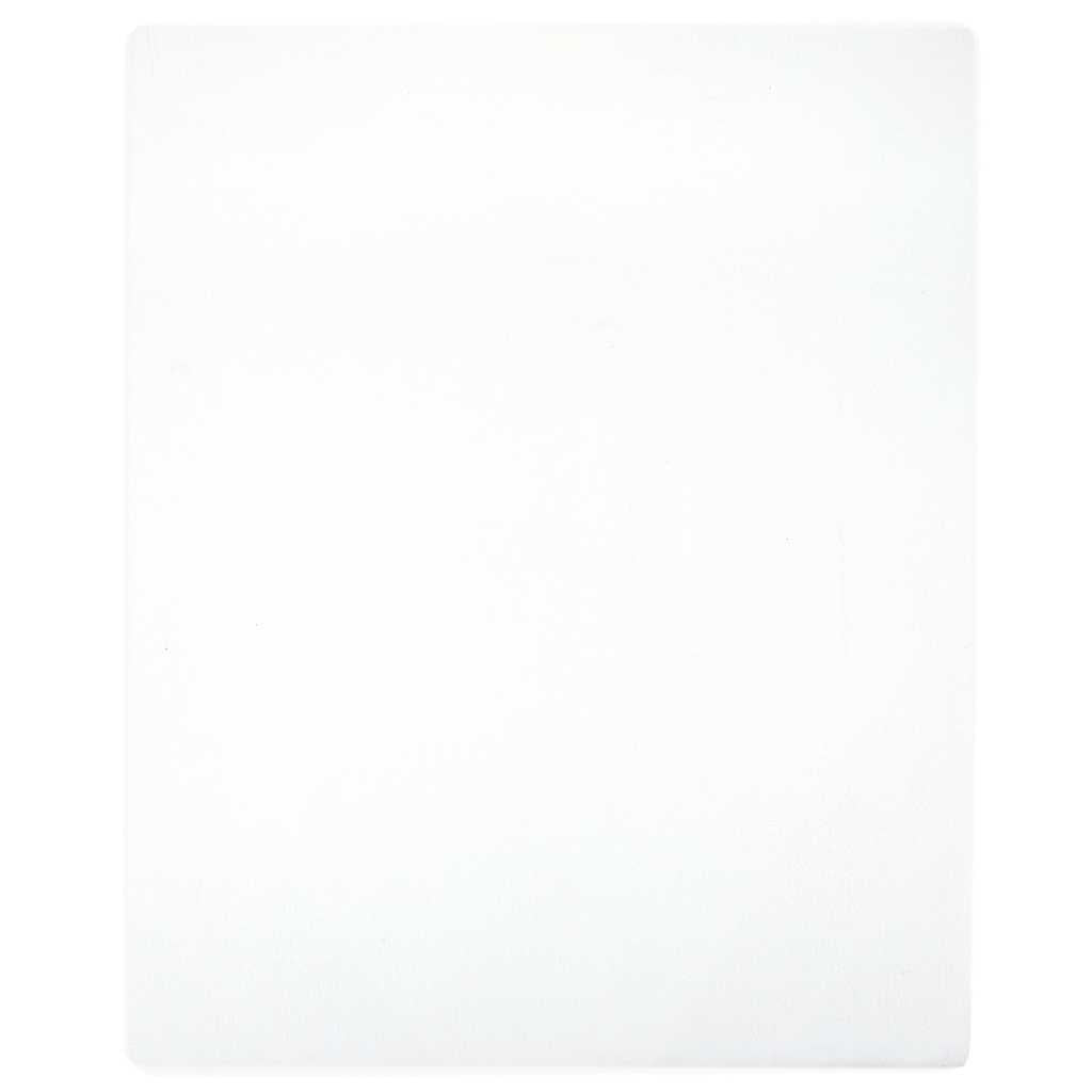 vidaXL Jersey Fitted Sheet White 160x200 cm Cotton