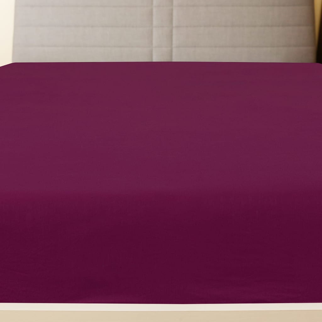 vidaXL Jersey Fitted Sheets 2 pcs Bordeaux 180x200 cm Cotton