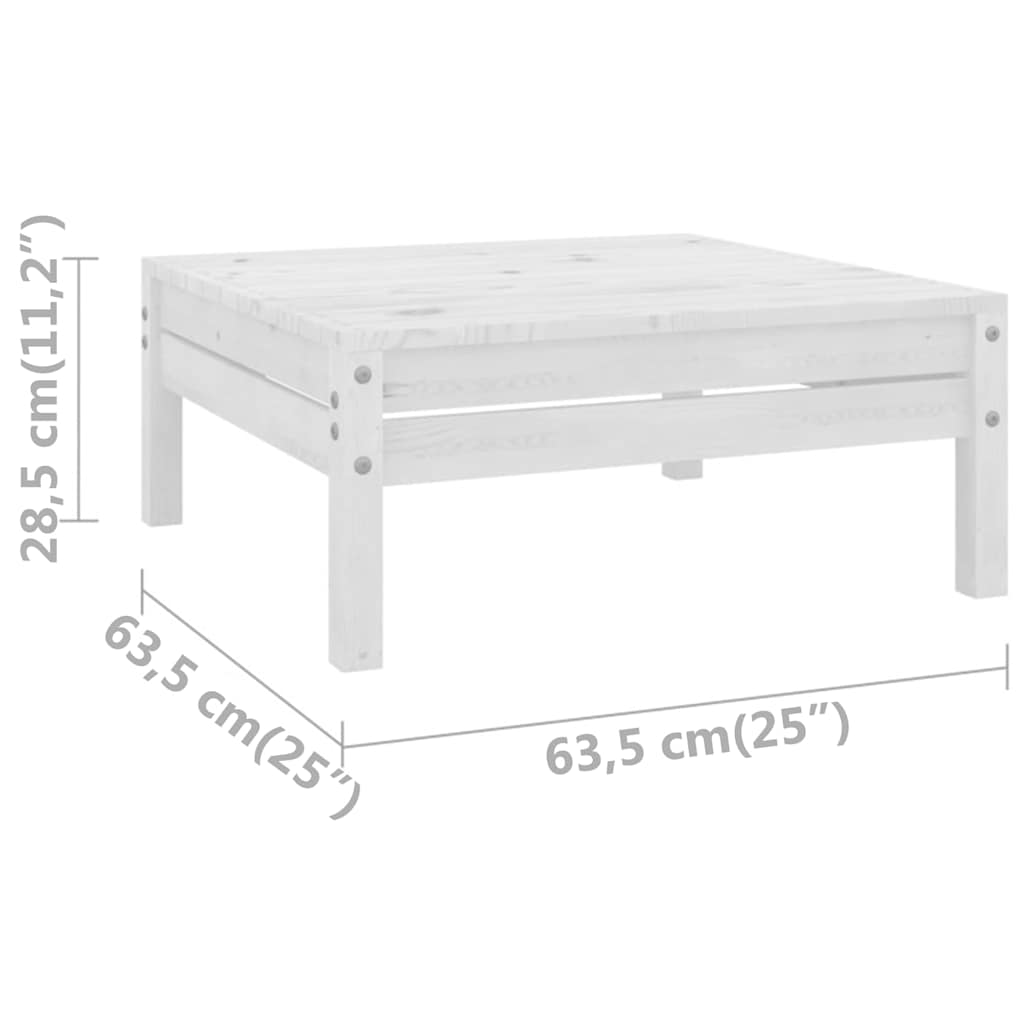 vidaXL 3 Piece Garden Lounge Set Solid Wood Pine White