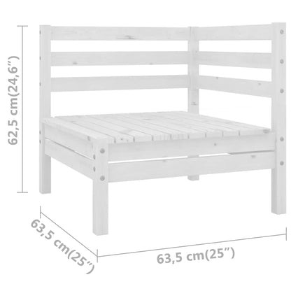 vidaXL 3 Piece Garden Lounge Set Solid Wood Pine White