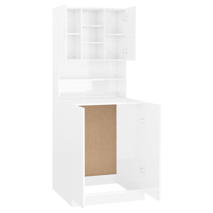 vidaXL Washing Machine Cabinet High Gloss White