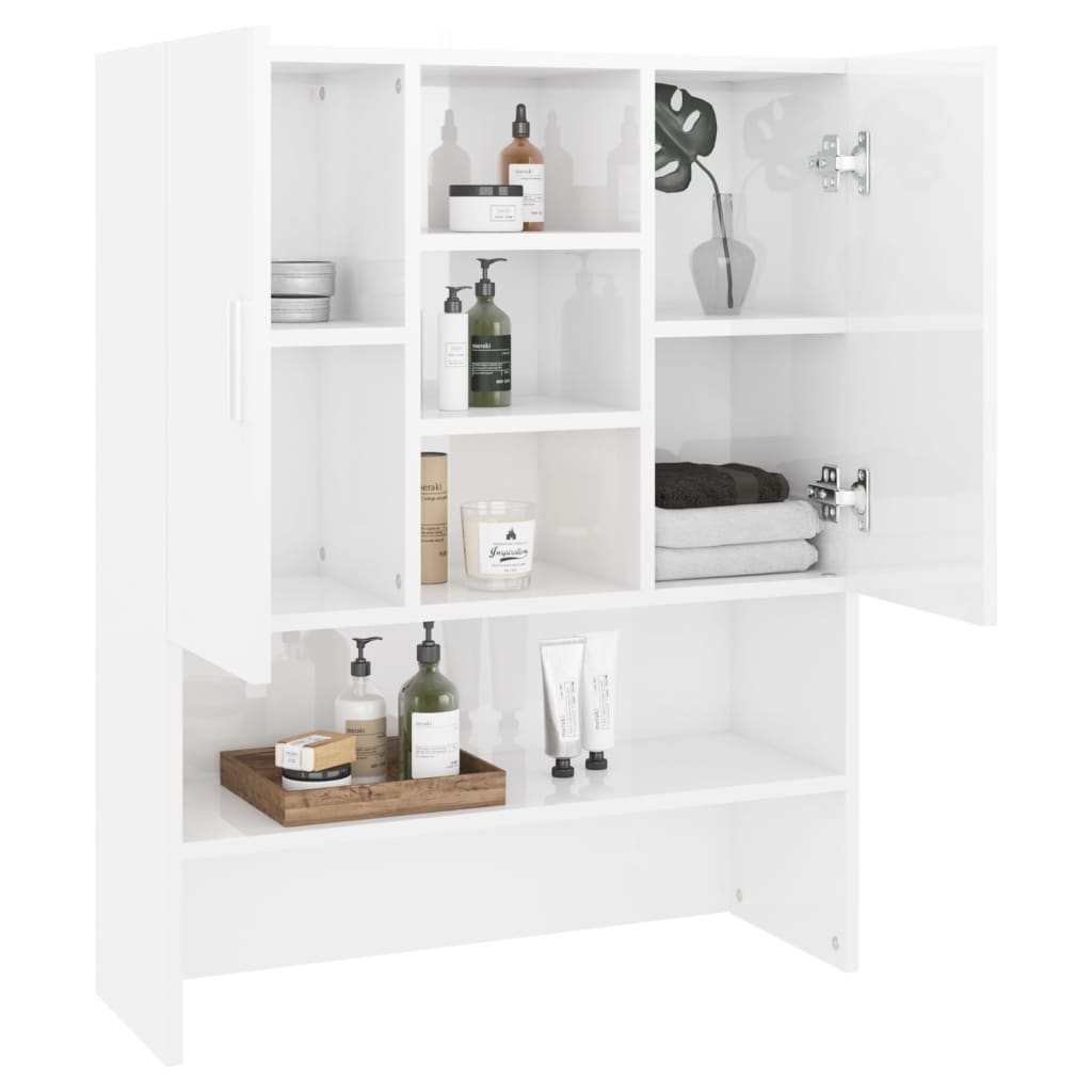vidaXL Washing Machine Cabinet High Gloss White