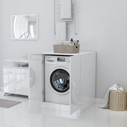 vidaXL Washing Machine Cabinet High Gloss White