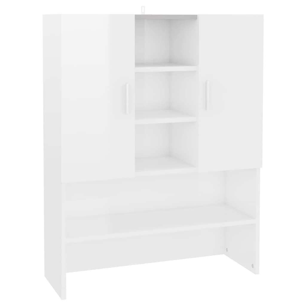vidaXL Washing Machine Cabinet High Gloss White
