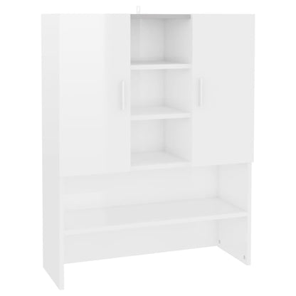 vidaXL Washing Machine Cabinet High Gloss White
