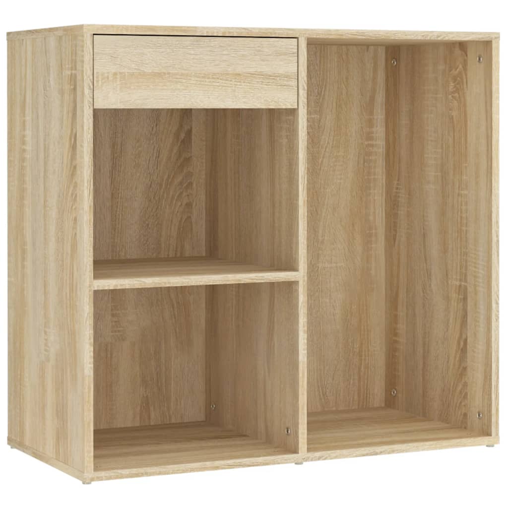 vidaXL LED Dressing Table With Cabinet | Sonoma oak | Engineered wood, acrylic