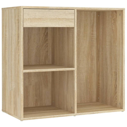 vidaXL LED Dressing Table With Cabinet | Sonoma oak | Engineered wood, acrylic