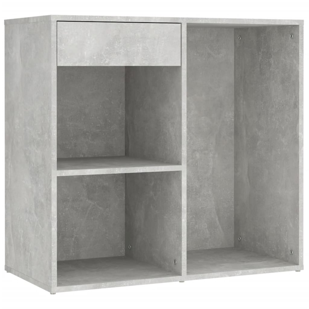 vidaXL LED Dressing Table with Cabinet Concrete Grey Engineered Wood
