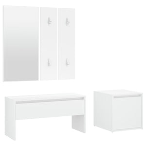 vidaXL Hallway Furniture Set White Engineered Wood