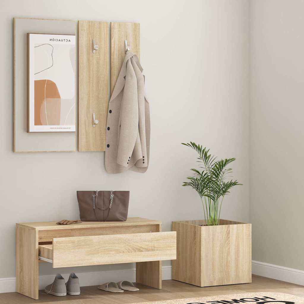 vidaXL Hallway Furniture Set Sonoma Oak Engineered Wood