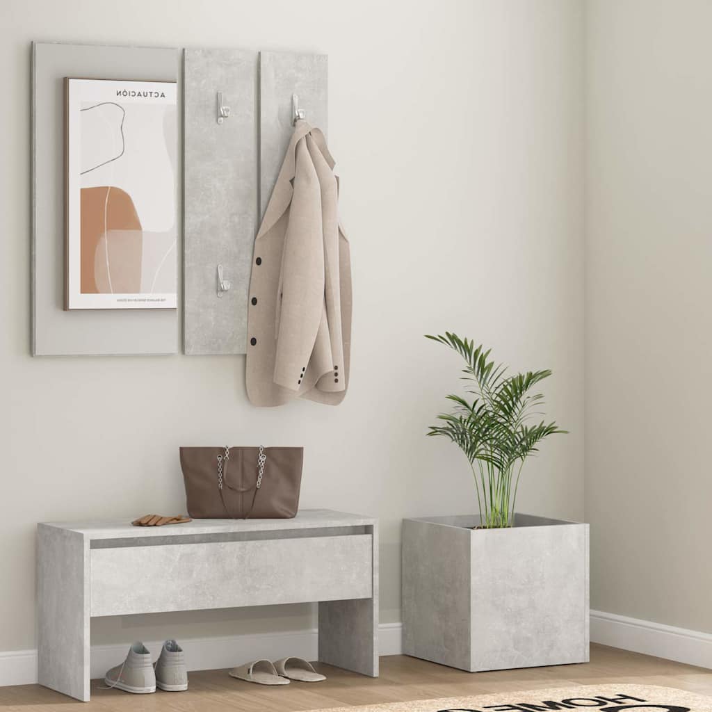 vidaXL Hallway Furniture Set Concrete Grey Engineered Wood