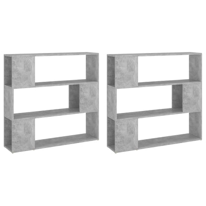 vidaXL Book Cabinet Room Divider Concrete Grey 100x24x188 cm