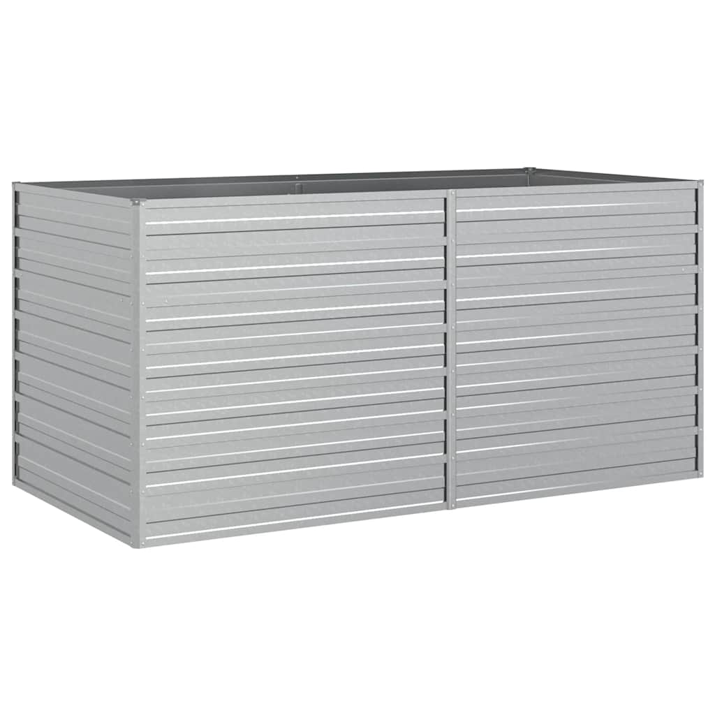 vidaXL Garden Raised Bed 160x80x77 cm Galvanized Steel Silver