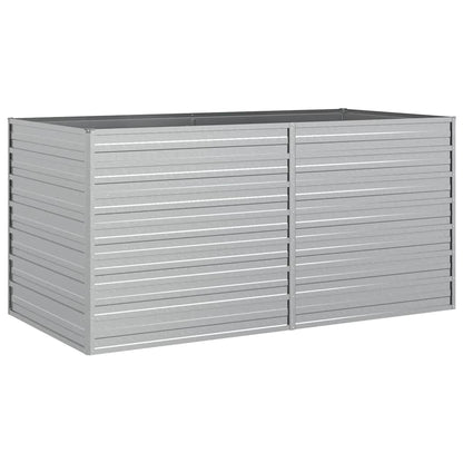 vidaXL Garden Raised Bed 160x80x77 cm Galvanized Steel Silver