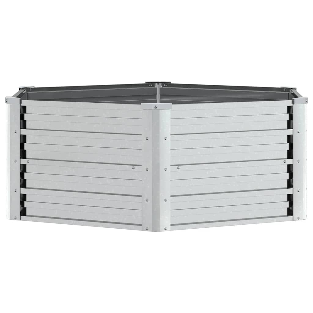 vidaXL Garden Raised Bed 129x45 cm Galvanized Steel Silver