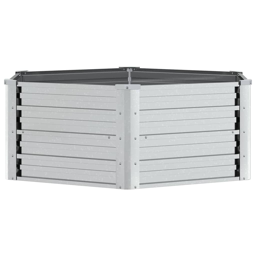 316881 vidaXL Garden Raised Bed 129x45 cm Galvanized Steel Silver