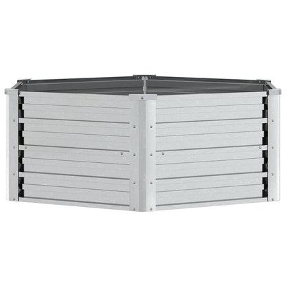 316881 vidaXL Garden Raised Bed 129x45 cm Galvanized Steel Silver