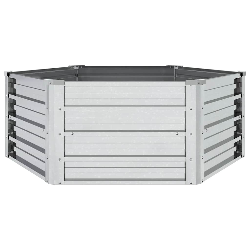 vidaXL Garden Raised Bed 129x45 cm Galvanized Steel Silver
