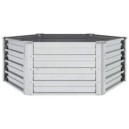 vidaXL Garden Raised Bed 129x45 cm Galvanized Steel Silver