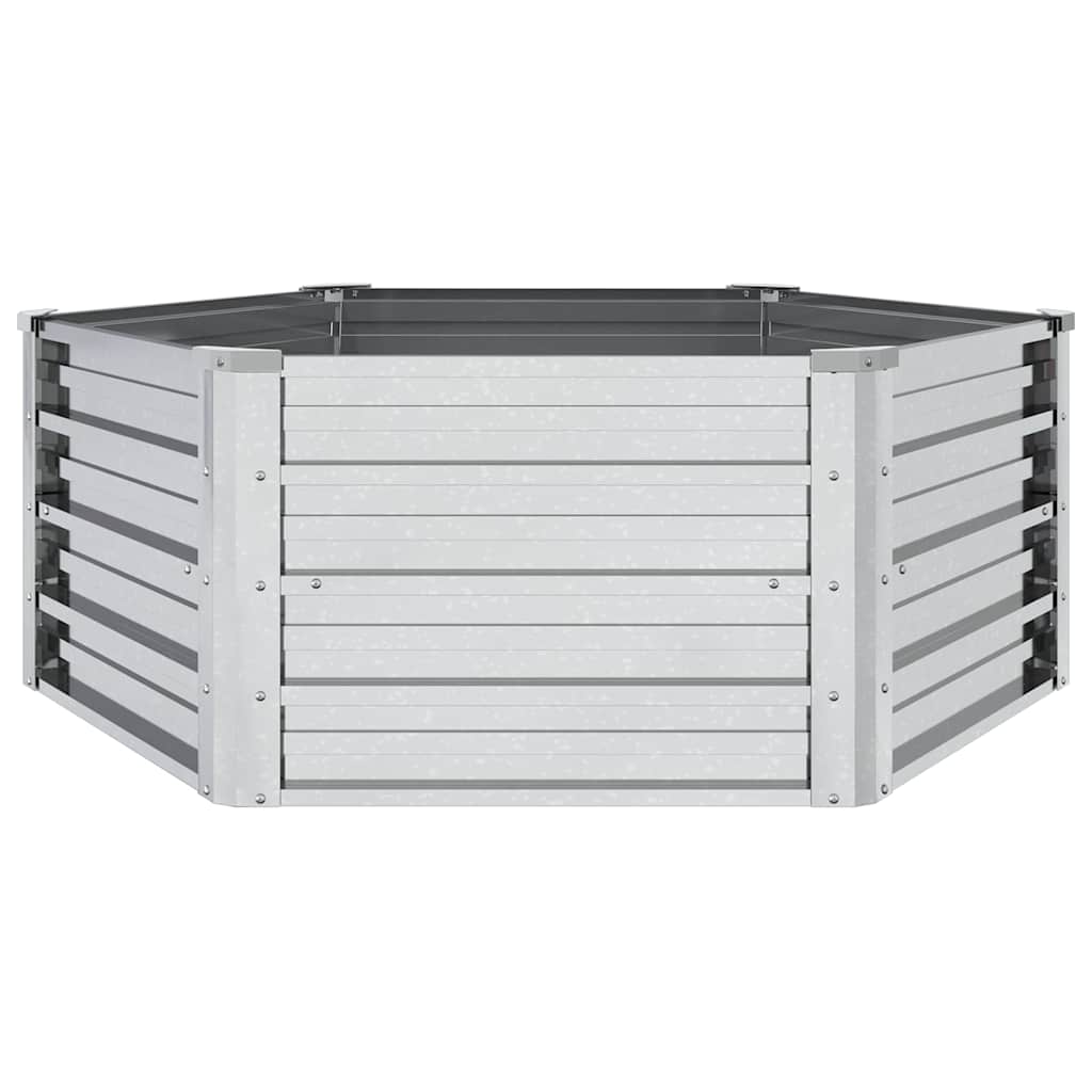 316881 vidaXL Garden Raised Bed 129x45 cm Galvanized Steel Silver