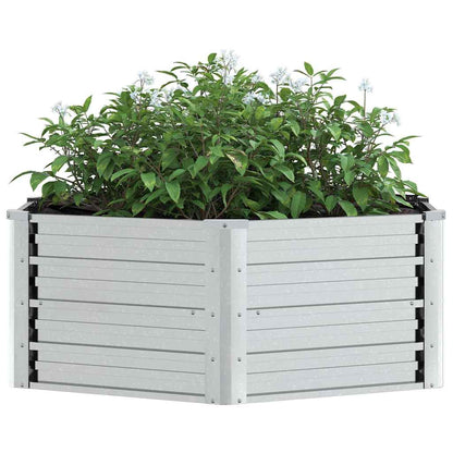 316881 vidaXL Garden Raised Bed 129x45 cm Galvanized Steel Silver