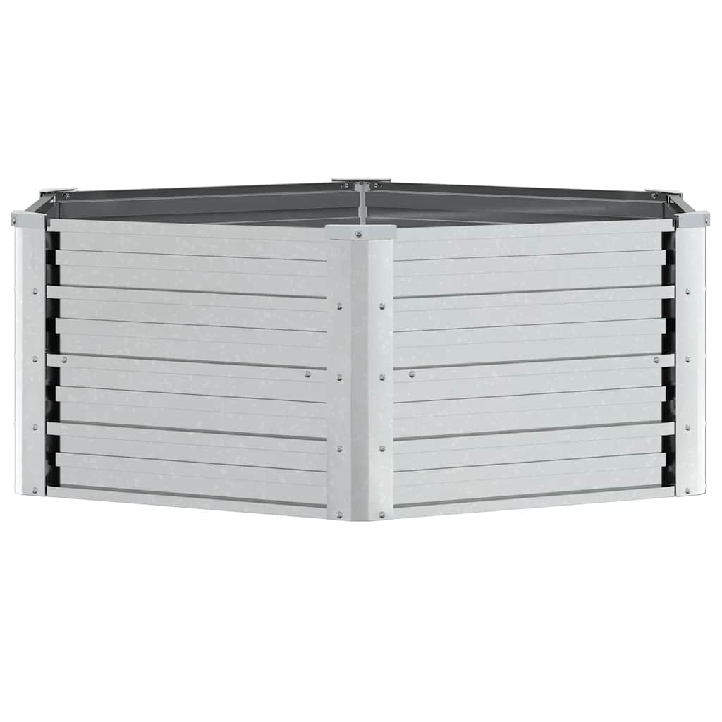 vidaXL Garden Raised Bed 129x45 cm Galvanized Steel Silver