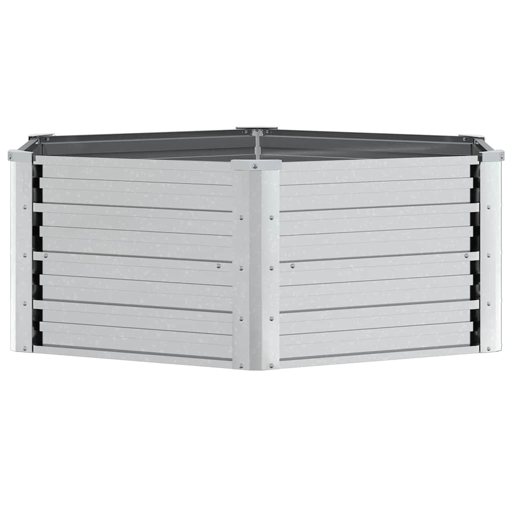 316881 vidaXL Garden Raised Bed 129x45 cm Galvanized Steel Silver