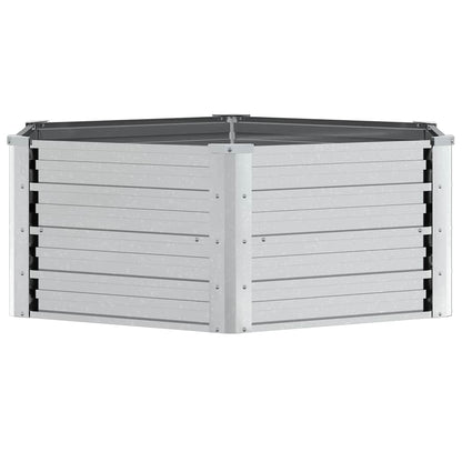 316881 vidaXL Garden Raised Bed 129x45 cm Galvanized Steel Silver