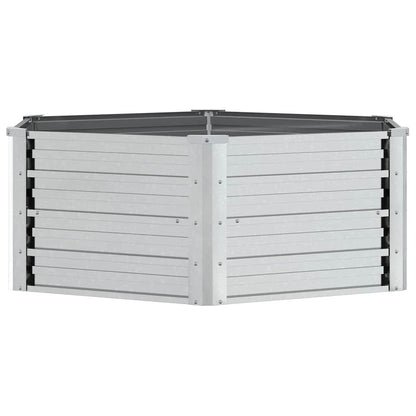 vidaXL Garden Raised Bed 129x45 cm Galvanized Steel Silver
