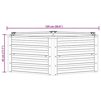 316881 vidaXL Garden Raised Bed 129x45 cm Galvanized Steel Silver
