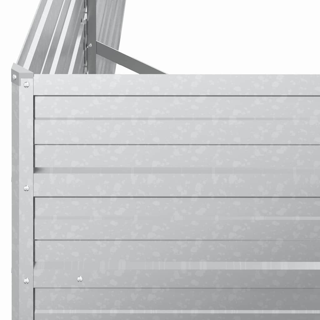 vidaXL Garden Raised Bed 160x80x45 cm Galvanized Steel Silver